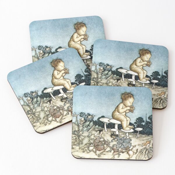 Item preview, Playing Music for the Fairies - Peter Pan in Kensington Park - Arthur Rackham designed and sold by forgottenbeauty.