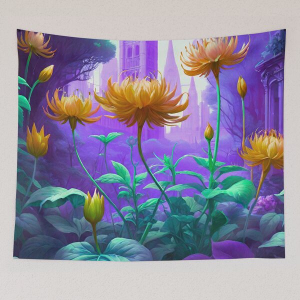 Item preview, Tranquil Churchyard Adorned with Flowers designed and sold by GrizzlyCollective.