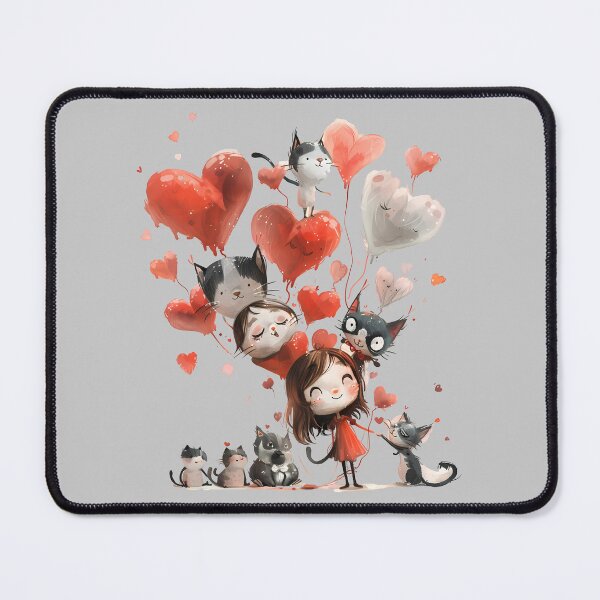 Item preview, Love Design Cartoon cat with heart balloons very playful mood designed and sold by mando24895.