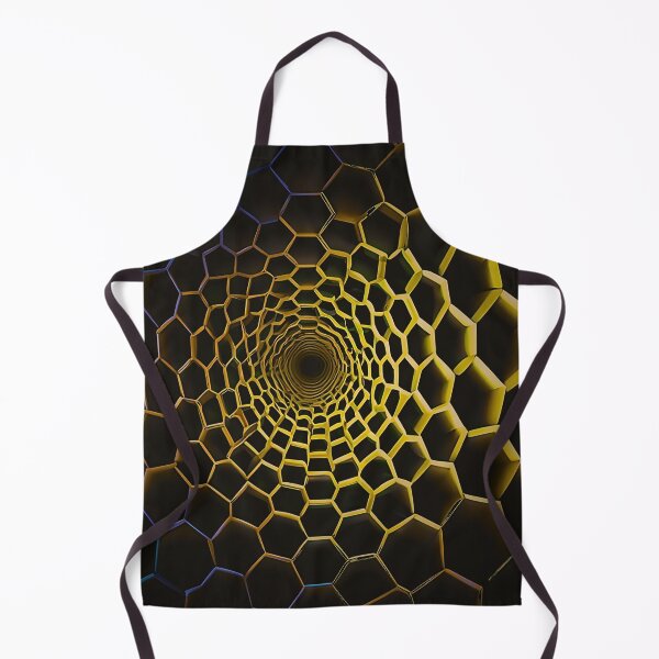 Item preview, HEXAGRID v2- A techy vortex design with yellow and blue hexagons designed and sold by Atmosferica.