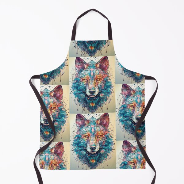 Artikelvorschau, Geometrischer Wolf in Mehrfarben, Geometrische Muster und Formen entworfen und verkauft von navitalidesign.