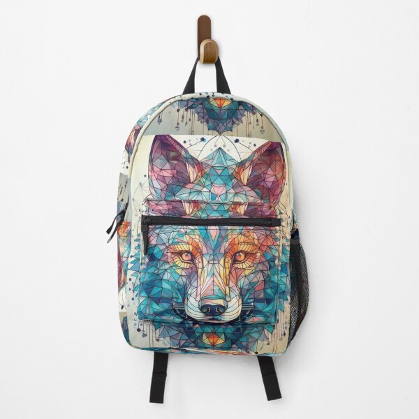 Item preview, Geometric wolf in multicolour, Geometric patterns and shapes designed and sold by navitalidesign.