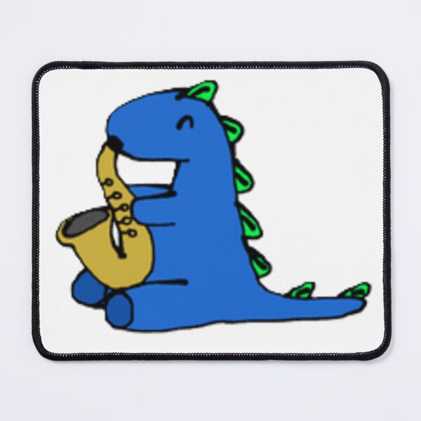 Item preview, dino playing saxophone designed and sold by Lydia Conder.