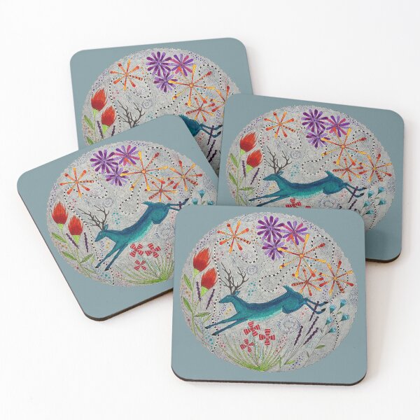 Item preview, Blue Deer Jumping for Joy! designed and sold by KakiDimock.