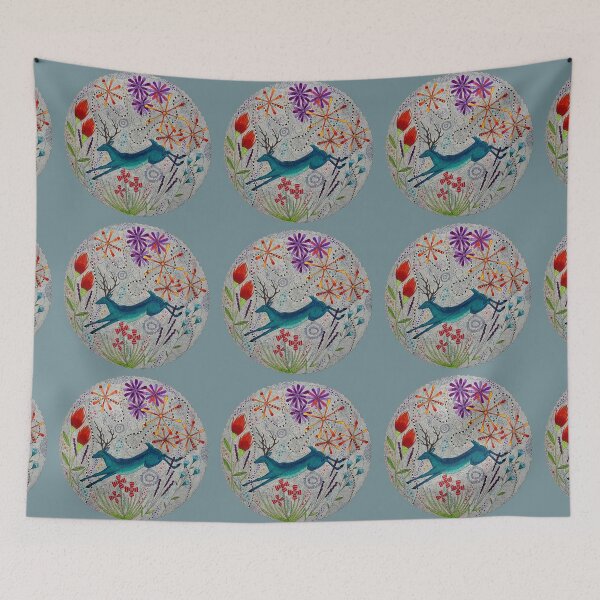 Item preview, Blue Deer Jumping for Joy! designed and sold by KakiDimock.