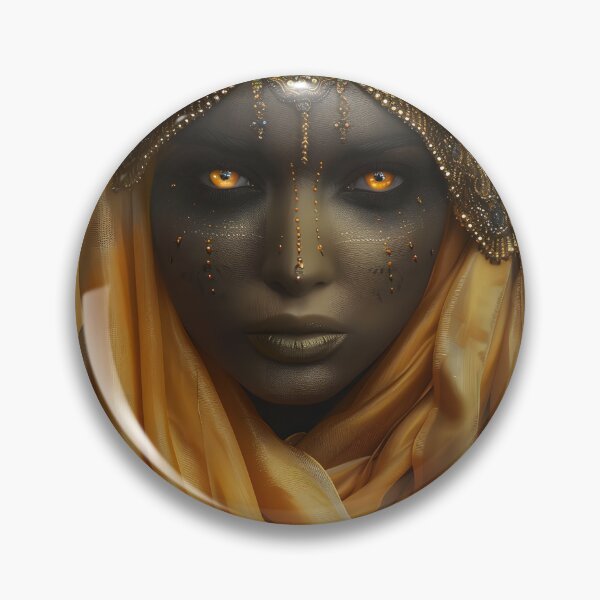 Item preview, Golden adorned woman with a captivating black skin tone designed and sold by Artessie.
