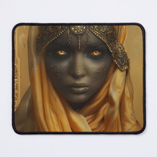 Item preview, Golden adorned woman with a captivating black skin tone designed and sold by Artessie.