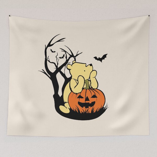 Item preview, Classic Halloween  Winnie the Pooh Bear with Pumpkin Sticker designed and sold by Cristina Galerina.
