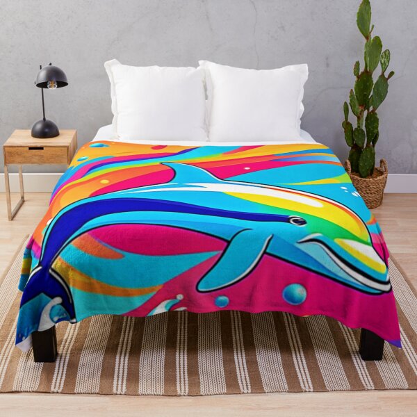Item preview, Colorful Dolphin Leaps Art designed and sold by Health And Fitness Posts e-Store.