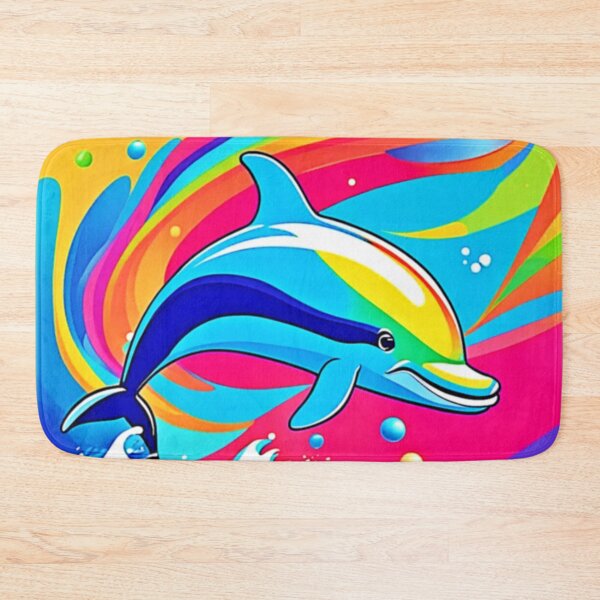 Item preview, Colorful Dolphin Leaps Art designed and sold by Health And Fitness Posts e-Store.