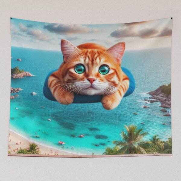 Item preview, swimming cat - cat on holiday designed and sold by Constructive27.