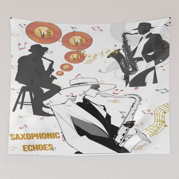 Item preview, Saxophonic Echoes, Jazz, Abstract Art, Jazz Poster,  designed and sold by KreativKulture.
