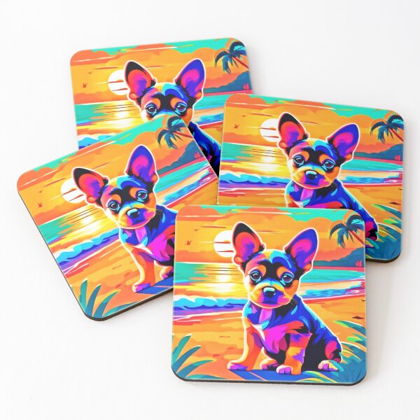 Item preview,  Colorful Chihuahua Puppy on Sunset Beach designed and sold by Health And Fitness Posts e-Store.