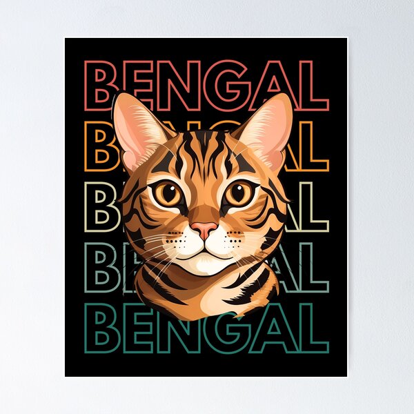 Item preview, Vibrant Bengal Cat Portrait – Pop Art Style designed and sold by andasanc14.