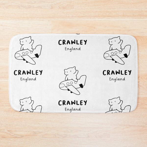 Item preview, Crawley, England | Adorable Cat on Plane Design | Airplane Illustration | Cat's Trip designed and sold by RM-Journey.