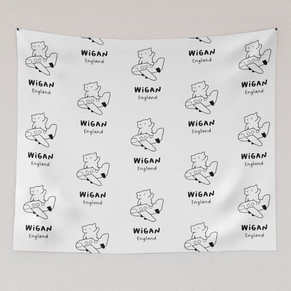 Item preview, Wigan, England | Adorable Cat on Plane Design | Airplane Illustration | Cat's Trip designed and sold by RM-Journey.