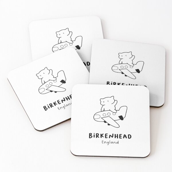 Item preview, Birkenhead, England | Adorable Cat on Plane Design | Airplane Illustration | Cat's Trip designed and sold by RM-Journey.