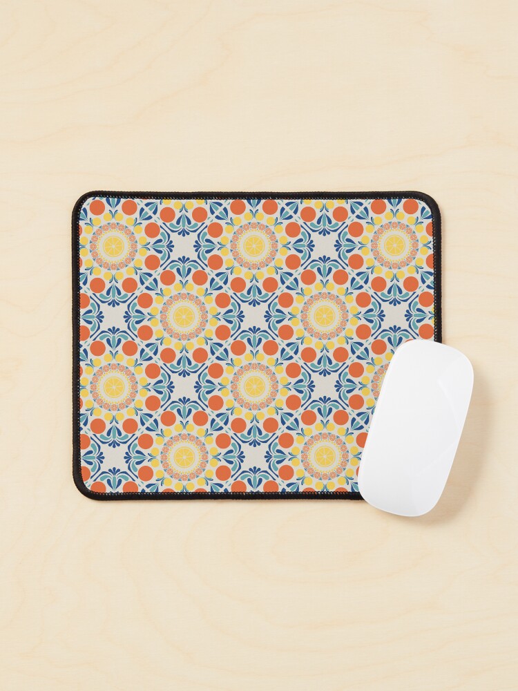 Mouse Pad, Aegean Summer Oranges And Lemons Diamond Tile designed and sold by Triplicate Limited