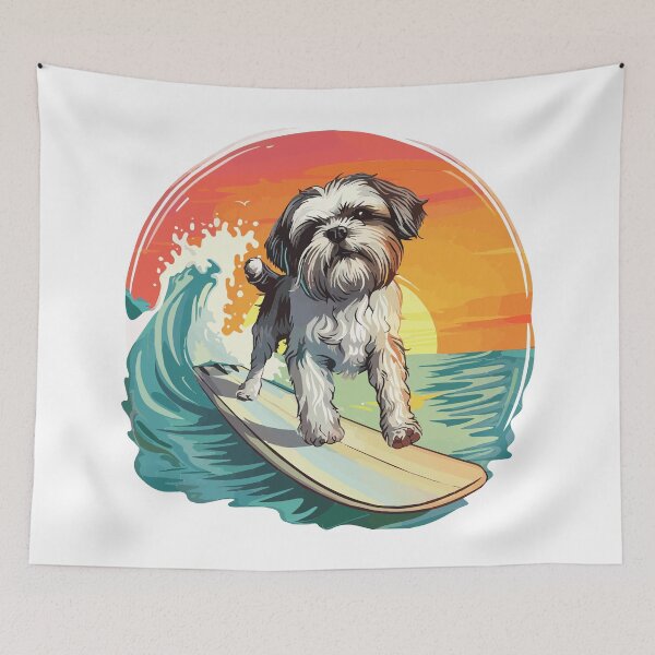Item preview, Surfing Shih Tzu designed and sold by VelvetRoom.