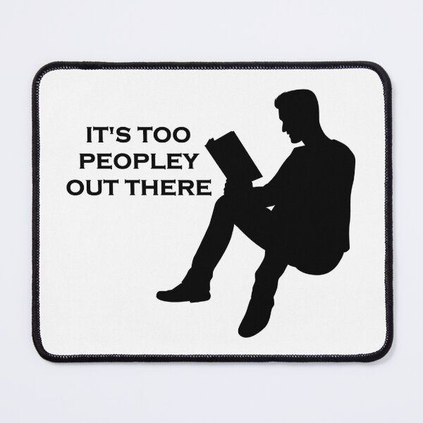 Item preview, its too peopley out there - man sitting and reading a book silhuette designed and sold by EmeraldeaArt.