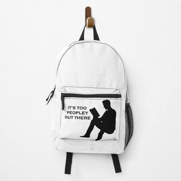 Item preview, its too peopley out there - man sitting and reading a book silhuette designed and sold by EmeraldeaArt.