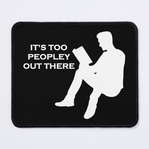 Item preview, its too peopley out there - man sitting and reading a book silhuette (white) designed and sold by EmeraldeaArt.