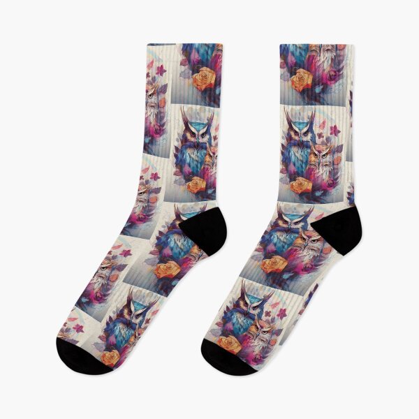 Item preview, Owls in watercolour florals, flowers, roses designed and sold by navitalidesign.