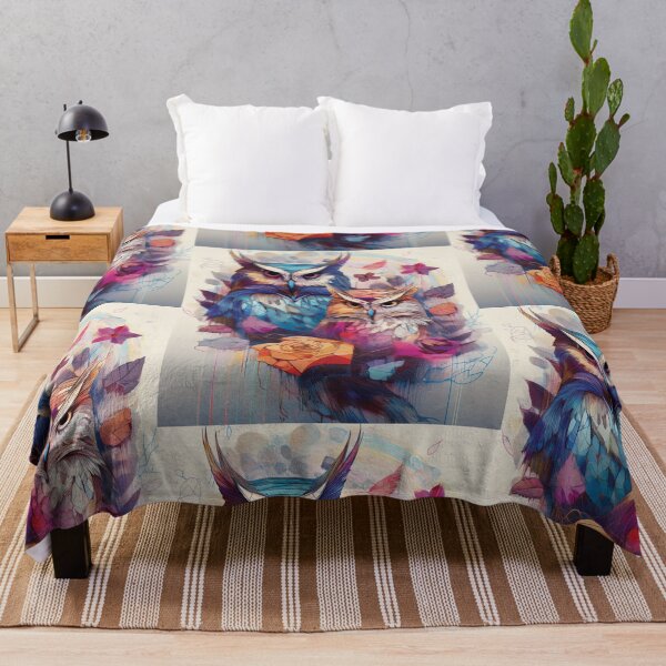 Item preview, Owls in watercolour florals, flowers, roses designed and sold by navitalidesign.
