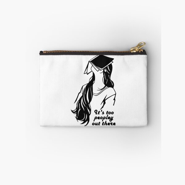Item preview, its too peopley out there - with a long hair girl with a book on her face illustration - humorous bookish designed and sold by EmeraldeaArt.