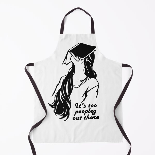 Item preview, its too peopley out there - with a long hair girl with a book on her face illustration - humorous bookish designed and sold by EmeraldeaArt.