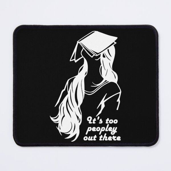 Item preview, its too peopley out there - white long hair girl with a book on her face illustration - humorous bookish designed and sold by EmeraldeaArt.