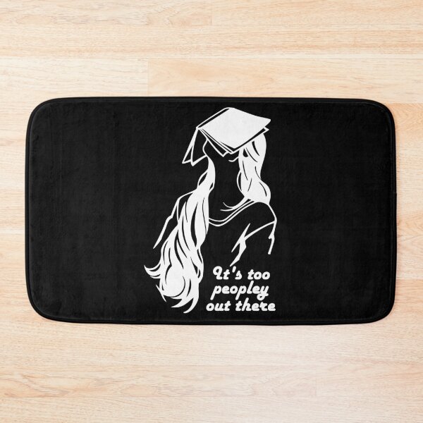 Item preview, its too peopley out there - white long hair girl with a book on her face illustration - humorous bookish designed and sold by EmeraldeaArt.