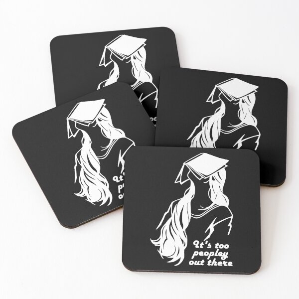 Item preview, its too peopley out there - white long hair girl with a book on her face illustration - humorous bookish designed and sold by EmeraldeaArt.