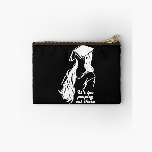 Item preview, its too peopley out there - white long hair girl with a book on her face illustration - humorous bookish designed and sold by EmeraldeaArt.