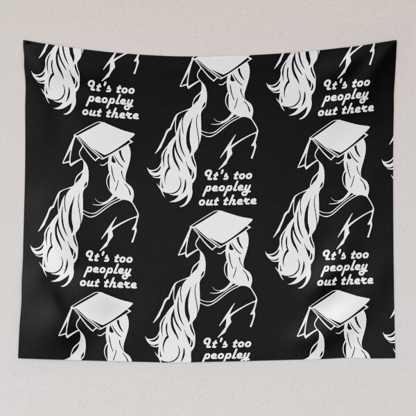 Item preview, its too peopley out there - white long hair girl with a book on her face illustration - humorous bookish designed and sold by EmeraldeaArt.