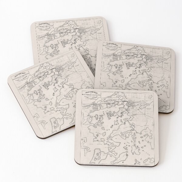Item preview, Vintage 1894 Map of Lake of the Woods and Kenora, Ontario designed and sold by Gin  Neko.