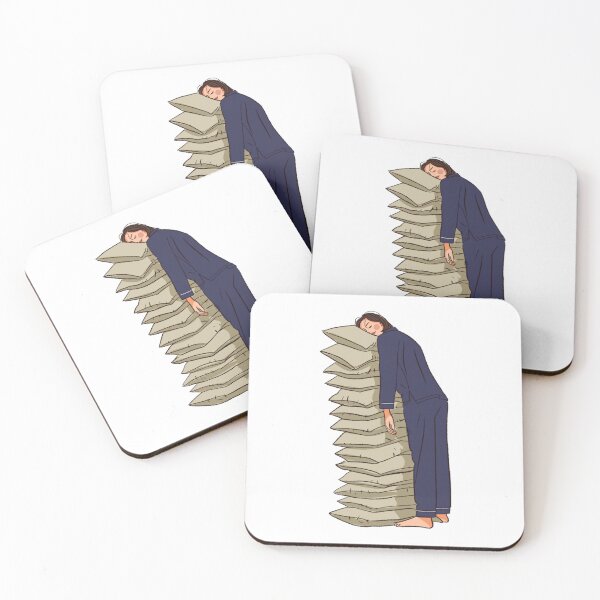 Item preview, A woman sleeping on a mountain of pillows  designed and sold by Hessah-HA.