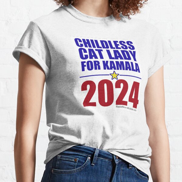 Item preview, Childless Cat Lady for Kamala 2024 designed and sold by ResistNow.