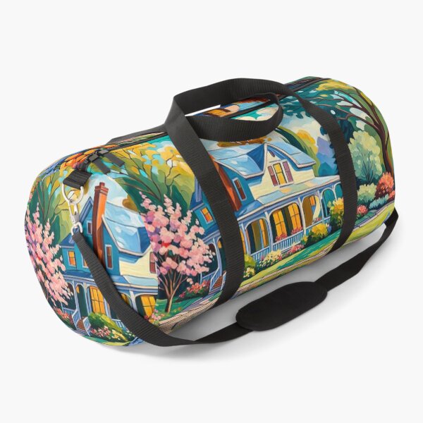 Item preview, Painting of A Beautiful Country Tiny House Nearby a Small River With Colorful Flowers Garden and Trees - Museum Epic, Expressionist Oil Painting designed and sold by MyArt23.