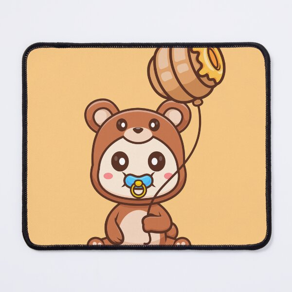 Item preview, Cute Baby Wearing Bear Costume with Honeycomb Balloon Cartoon Vector Icon Illustration designed and sold by hjian8219.