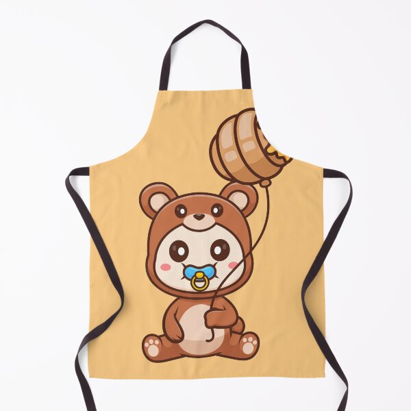 Item preview, Cute Baby Wearing Bear Costume with Honeycomb Balloon Cartoon Vector Icon Illustration designed and sold by hjian8219.