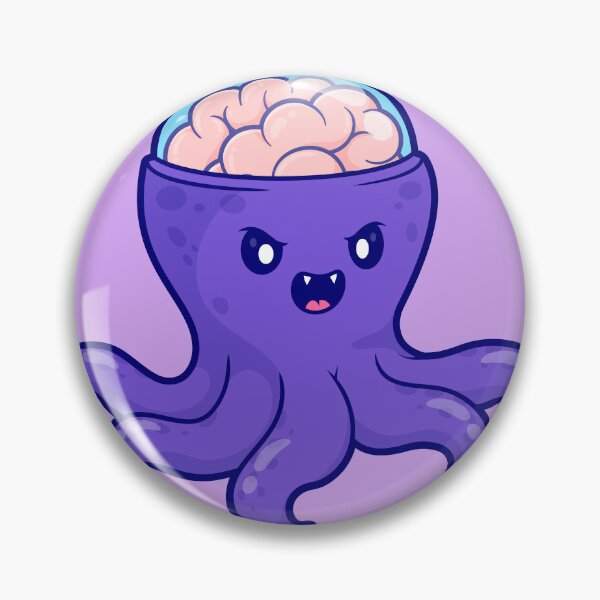 Item preview, Cute Octopus Monster with Brain Cartoon Vector Icon Illustration designed and sold by hjian8219.
