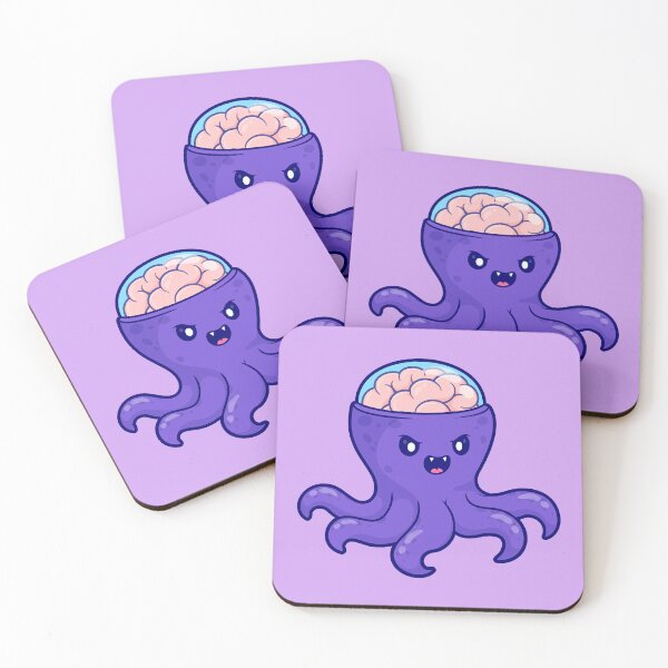 Item preview, Cute Octopus Monster with Brain Cartoon Vector Icon Illustration designed and sold by hjian8219.