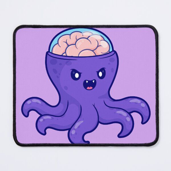 Item preview, Cute Octopus Monster with Brain Cartoon Vector Icon Illustration designed and sold by hjian8219.