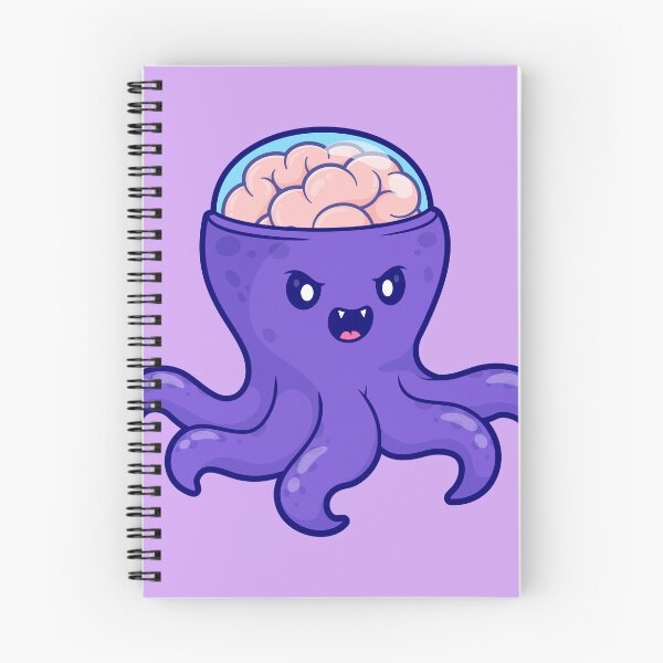Item preview, Cute Octopus Monster with Brain Cartoon Vector Icon Illustration designed and sold by hjian8219.