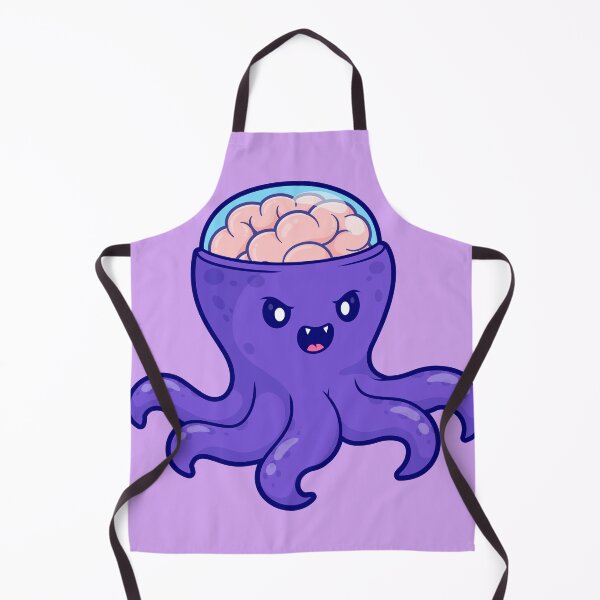 Item preview, Cute Octopus Monster with Brain Cartoon Vector Icon Illustration designed and sold by hjian8219.