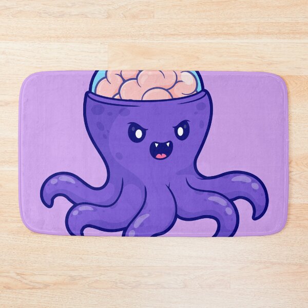 Item preview, Cute Octopus Monster with Brain Cartoon Vector Icon Illustration designed and sold by hjian8219.