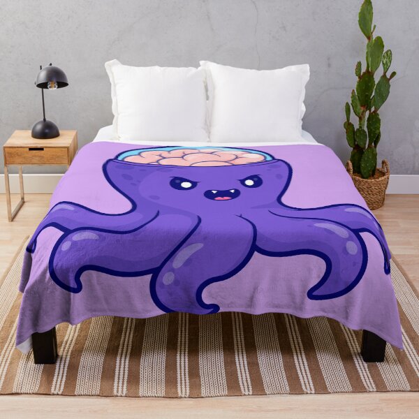 Item preview, Cute Octopus Monster with Brain Cartoon Vector Icon Illustration designed and sold by hjian8219.