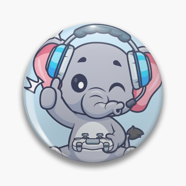 Item preview,  Cute Elephant Gaming Cartoon Vector Icon Illustration designed and sold by hjian8219.