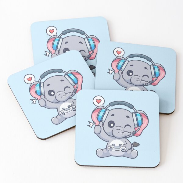 Item preview,  Cute Elephant Gaming Cartoon Vector Icon Illustration designed and sold by hjian8219.